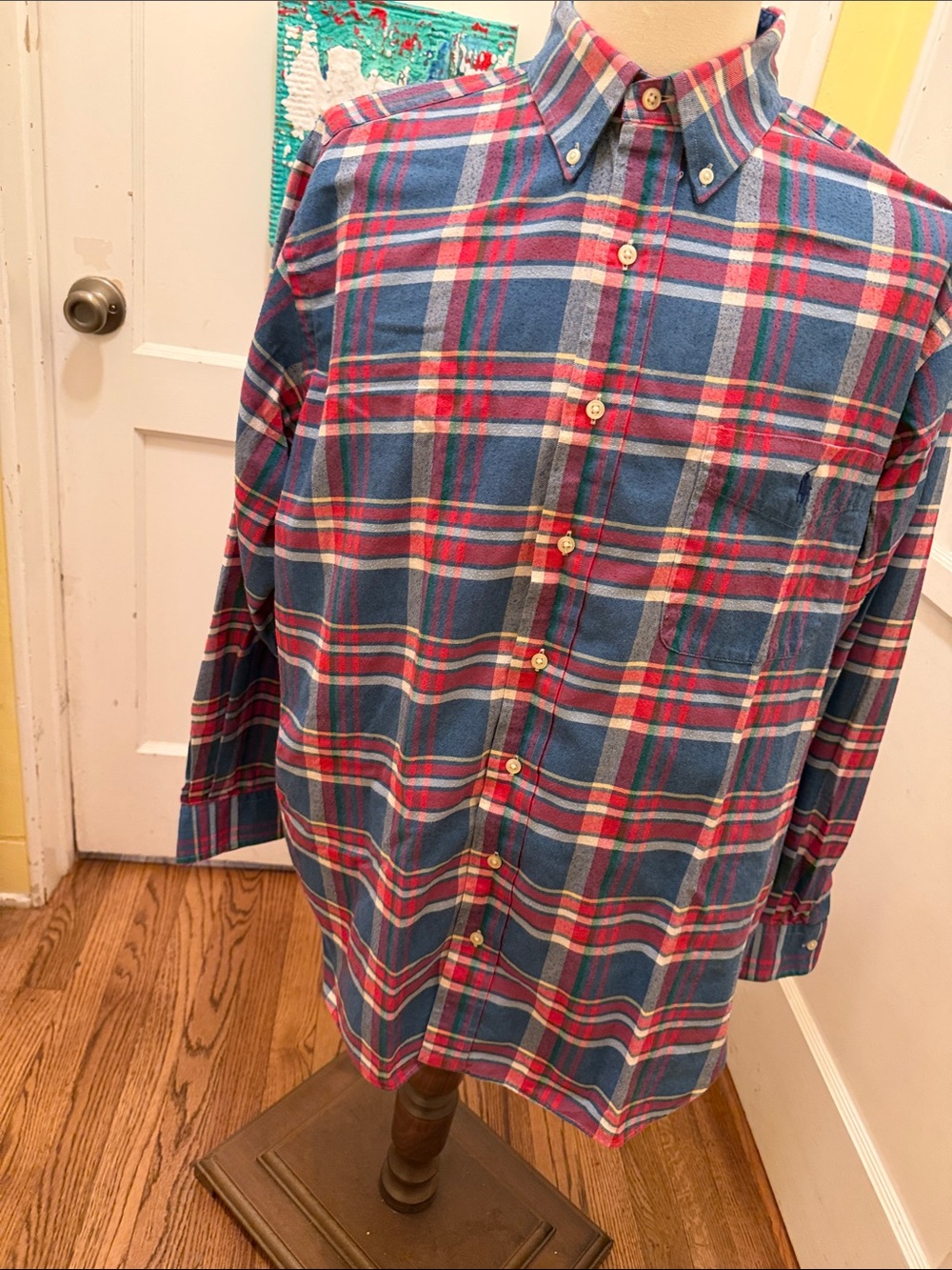 Polo by Ralph Lauren Blue and Red Plaid Button-Down Shirt